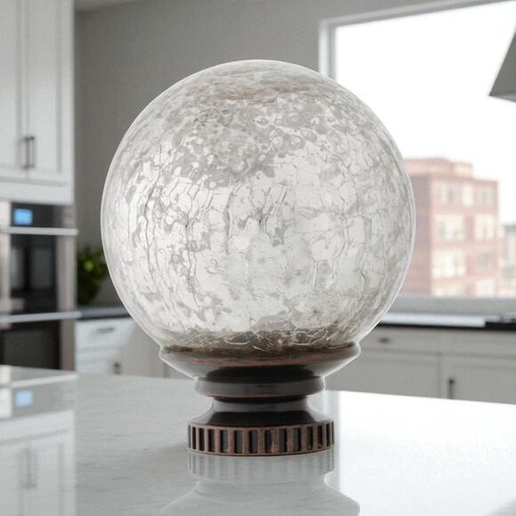 Mercury Glass Sphere Curtain Rod Finials – Oil-Rubbed Bronze (Set of 2) - Picture 7 of 8